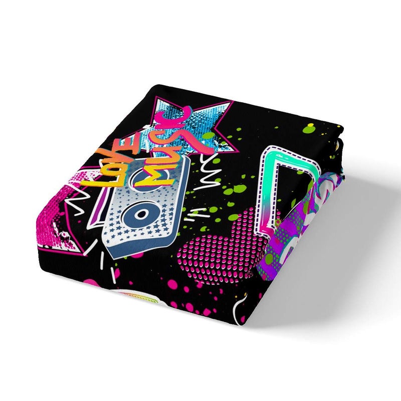 Feelyou Music Note Duvet Cover Set Full Size Rock Music Theme Comforter Cover Boys Girls Headphones Radio Bedding Set Luxury Microfiber Quilt Cover 2 Pillowcases Colorful - Image 2